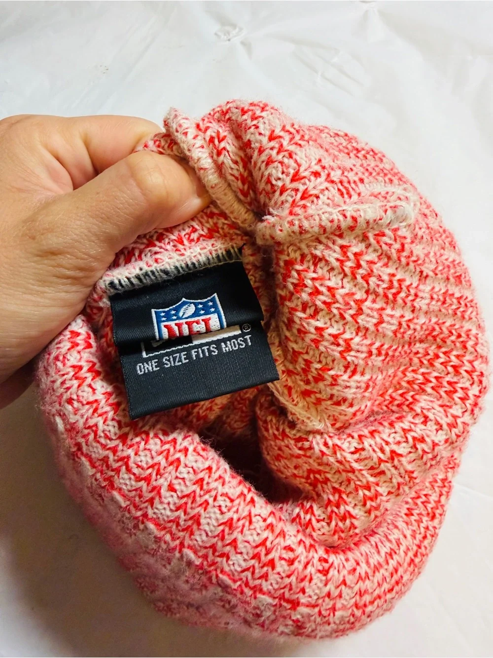 Tampa Bay Buccaneers NFL Knit Pom Beanie Hat Red White One Size Football